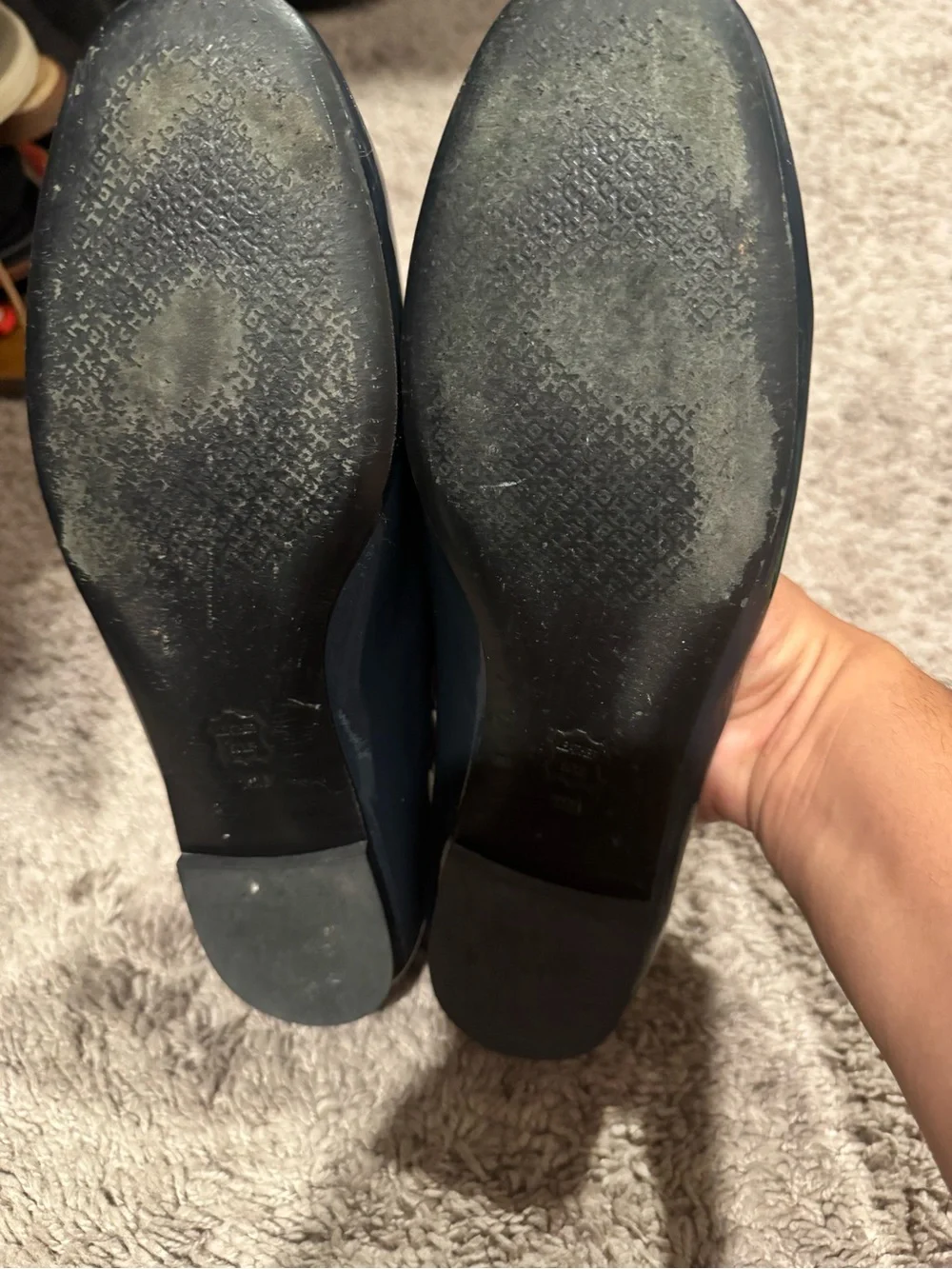 Tory Burch Navy Patent Leather Slip-On Loafers